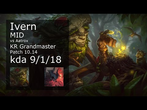 Ivern Mid vs Aatrox - KR Grandmaster 9/1/18 Patch 10.14 Gameplay // [롤] 아이번 vs 아트록스 미드