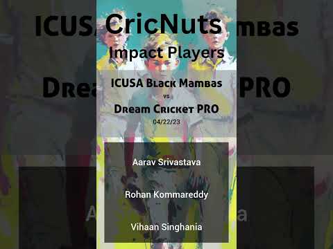 ICUSA Black Mambas vs  Dream Cricket PRO - 04/22/23 - NJ U15 Div A - USA Cricket Junior Pathway