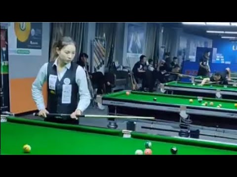 Billiards beauty Wang Yudan is somewhat nervous, simple - 2021 Joy's Chinese Billiards Masters
