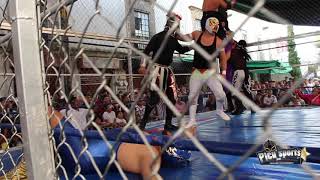 LACHA EN JAULA, REY TIBURON PIERDE LA MASCARA EN MANOS DEL JAPONES MUSASHI