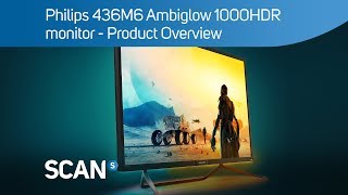 Video thumbnail for Philips 436M6VBPAB 4K UHD HDR1000 Ambiglow monitor - Product Overview by Scan Computers