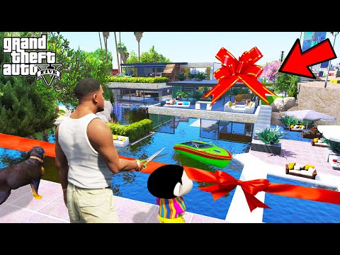 Franklin Gifting 500 Crores Luxury Mansion To Shinchan and Chop in GTA 5!