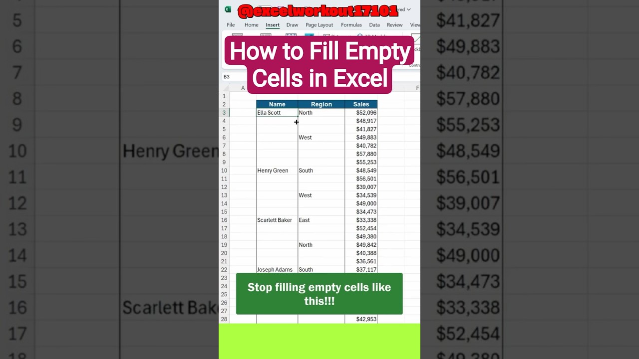✨ How to Fill Blank Cells in Excel FAST! (Ctrl + G Secret Revealed!) 💚🚀
