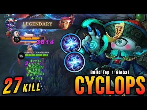 27 Kills!! 2x Concentrated Energy on Cyclops (INSANE LIFESTEAL) - Build Top 1 Global Cyclops ~ MLBB