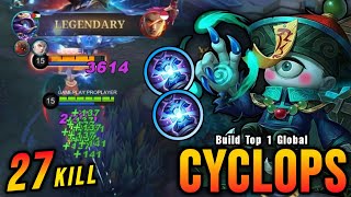 27 Kills!! 2x Concentrated Energy on Cyclops (INSANE LIFESTEAL) - Build Top 1 Global Cyclops ~ MLBB