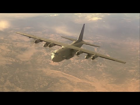 AC-130 Gunship in Action | Firing All Its Cannons 3D Animation | Day One