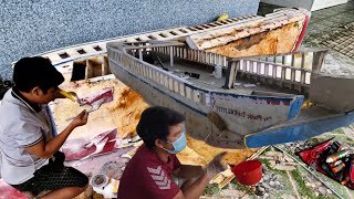 Ship Recovery From Scrap 79 usd, Part 3 Installing Composite Glue