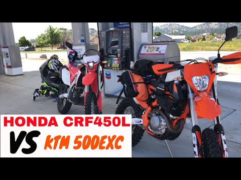 KTM 500EXC vs Honda CRF450L #dualsport #advrider