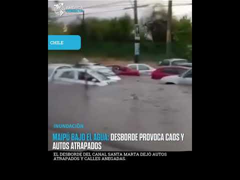 Fuerte sistema frontal provoca inundaciones en Maipú, Santiago