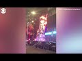 WEB EXTRA Christmas Tree On Fire In New York City
