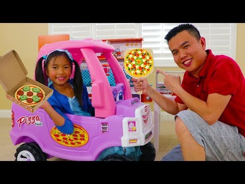 Wendy Pretend Play with Kids Pizza Delivery Fast Food Toy Store