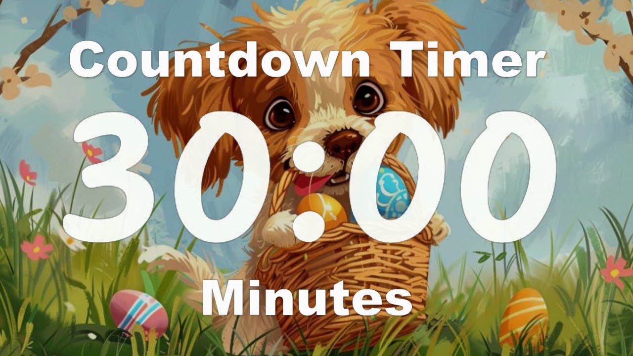 30 Minute Timer Easter Puppy Background