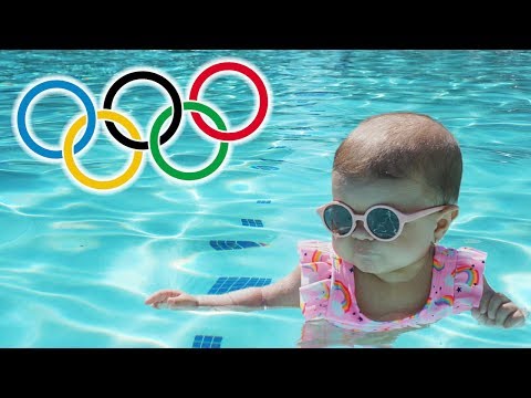 OUR BABY OLYMPIC SWIMMER | BABYS FIRST TIME SWIMMING | SUPER CUTE