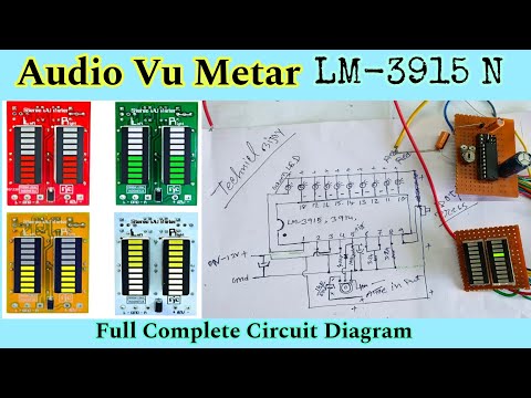 How To Make Audio VU Metar Using 3915 Ic || Audio Level Indicator || LM 3915 N Ic Circuit Diagram