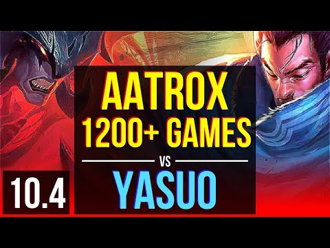 AATROX vs YASUO (TOP) | 4 early solo kills, 1200+ games, 9 solo kills | Korea Diamond | v10.4
