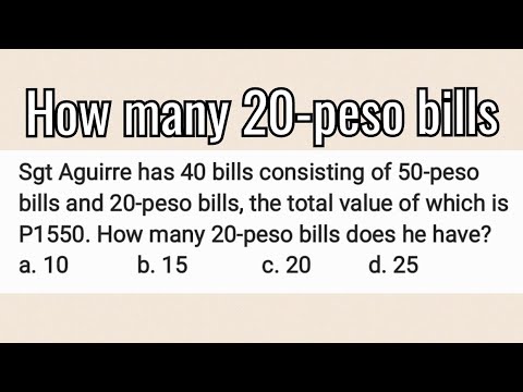 How many 20-peso bills does he have? | Numerical Reasoning Test | Civil Service Exam AFPSAT