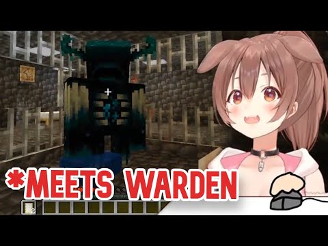 Korone Meets The Warden For The First Time In Minecraft