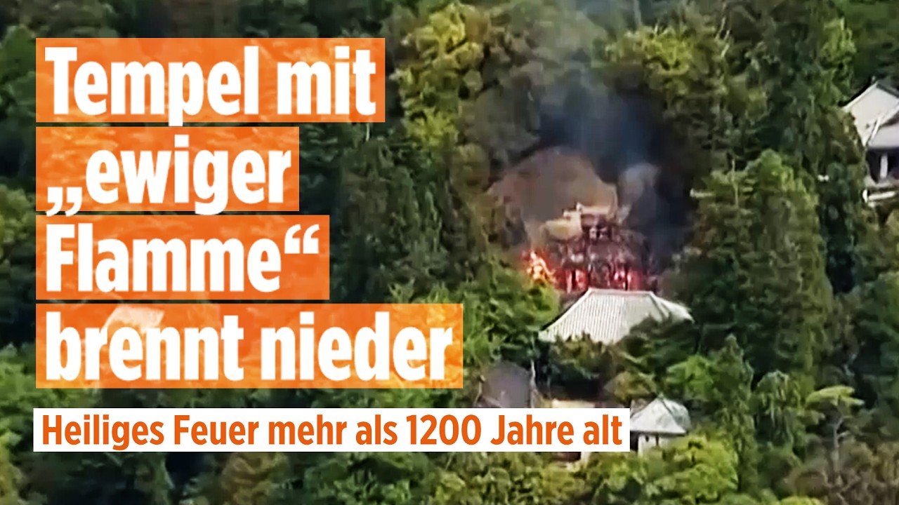 JAPAN: Tempel mit 1200 Jahre alter „ewigen Flamme“ brennt komplett aus – Feuer-Drama in Miyajima!