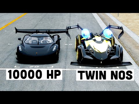 Lamborghini V12 Black Thunder TWIN NOS vs 100000 HP Koenigsegg Jesko Black Devil - Special Route X