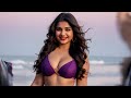 4K Indian Fashion Show AI Art Lookbook Model Sea With Night Beach