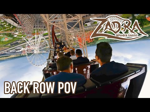 Zadra Back Row POV Energylandia World Class RMC Hybrid Coaster