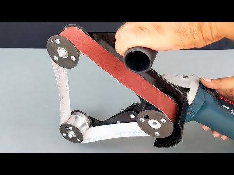 Pipe and Tube Belt Sander | Angle Grinder Attachment ❹