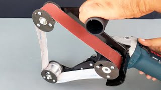 Pipe and Tube Belt Sander | Angle Grinder Attachment ❹