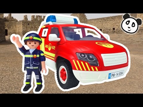 PLAYMOBIL Fire Brigade - Fire Fighter Vehicle - Let's unbox and play! - Pandido Toys