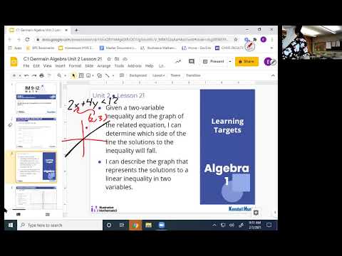 Algebra Unit 2 Lesson 21 Part 1