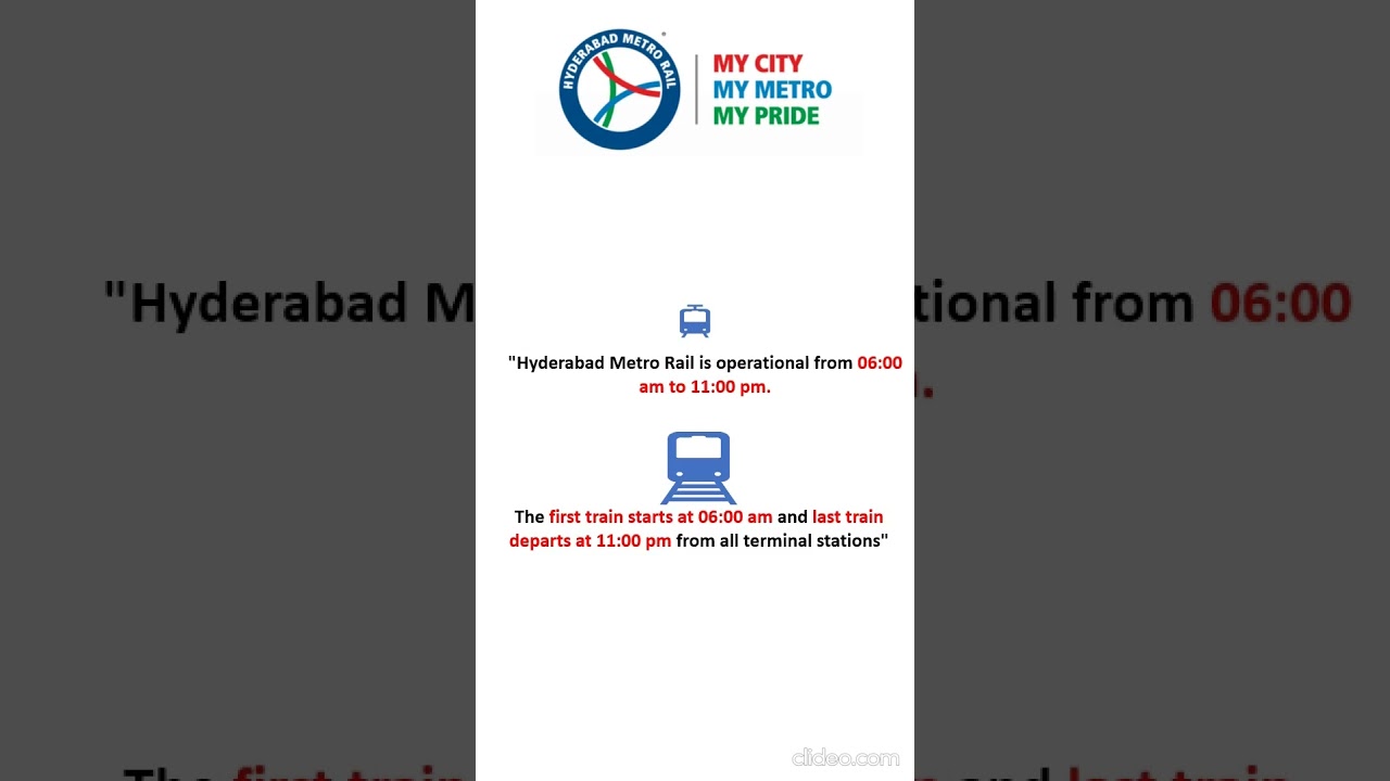 HYDERABAD METRO TIMINGS