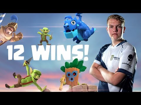 12 WINS! NEW Log Bait Prince E-Dragon Deck LIVE Grand Challenge Gameplay - Clash Royale