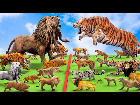 Modern Big Cats Vs Prehistoric Big Cats Size Comparison Epic Battle Animal Revolt Battle Simulator