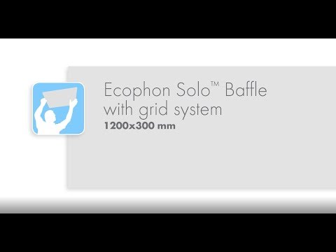 Ecophon Solo™ Baffle 1200x300 mm med skinnesystem