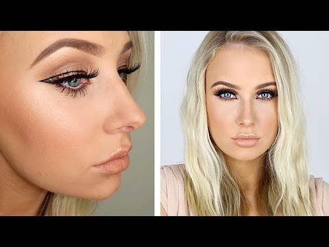 Gold Glam Winged Liner Bronzed Skin Tutorial