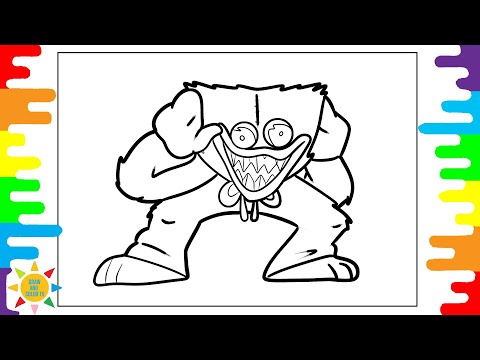 Huggy Wuggy Coloring Page |  Poppy Playtime Coloring | Electro-Light - Symbolism [NCS Release]