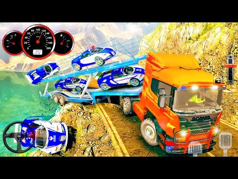 Police Car Transporter Driving Game - Rescue Jeep Hummer Drive | Android Gameplay