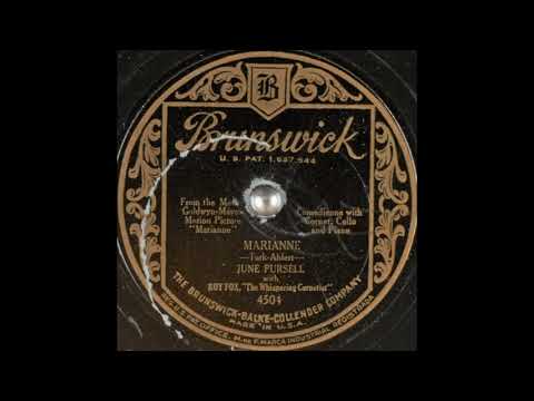 June Pursell with Roy Fox "The Whispering Cornetist" - Marianne (1929)