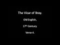 The Vicar of Bray sung