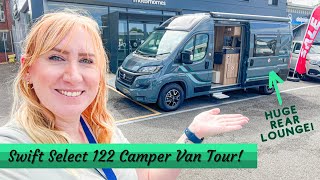 Fiat Ducato Conversion with HUGE rear LOUNGE!! | Swift Select 122 Camper Van Tour
