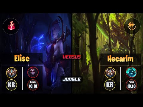 Challenger ELISE [Electrocute] (Jungle) VS  HECARIM - Challenger KR Patch 10.18