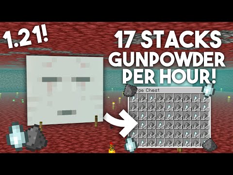 EASIEST GHAST & GUNPOWDER Farm in Minecraft Bedrock 1.21! (MCPE/Xbox/PS4/Nintendo Switch)
