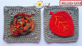 Boho Leaf 🍂 Granny Square - NO SEW - Jayda LIVE Crochet Tutorial - October 06, 2025