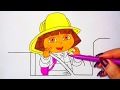 Dora The Explorer And The Fire Truck Coloring For Children