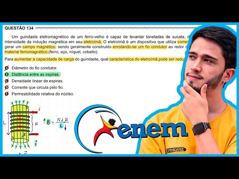 ENEM 2017 Libras - Um guindaste eletromagnético de um ferro-velho é capaz de levantar toneladas de s