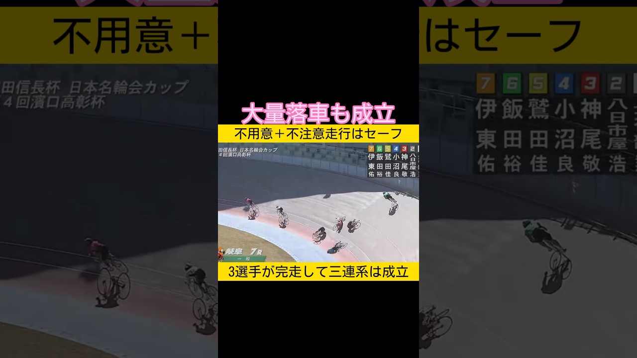 大量落車も車券は成立 #keirin #競輪