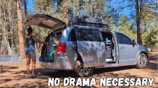 There Isn't Any Drama...🤣 | Peaceful Solo Van Life Boondocking in the Pine Trees of Arizona