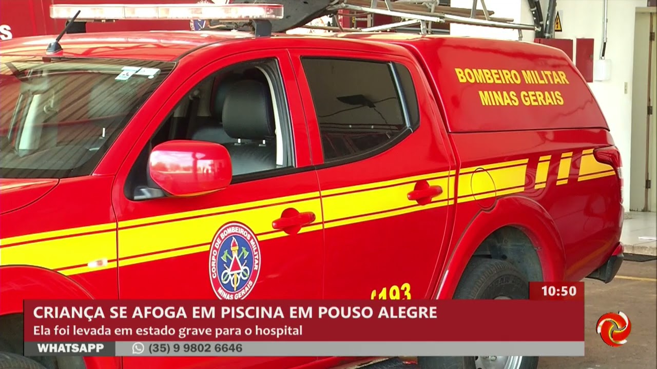 Criança de 3 anos se afoga em piscina e é socorrida em Pouso Alegre