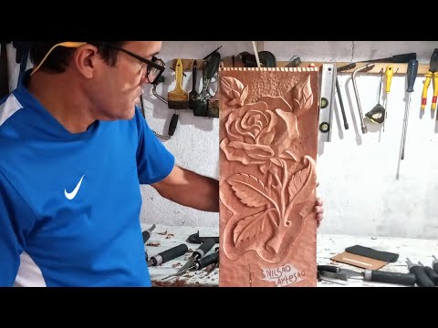 Nilsão Artesão - Rosa entalhada na madeira🌹🥀