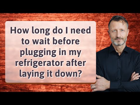 How long do I need to wait before plugging in my refrigerator after laying it down?