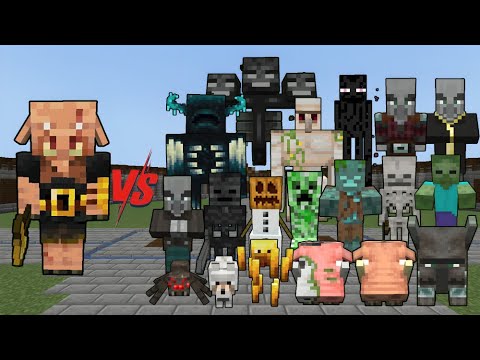 Piglin Brute vs All Mobs in Minecraft: Mobs Battles